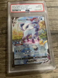 Glaceon Vmax Alt Art 209/203 PSA 10 Pokemon Evolving Skies - Image 1