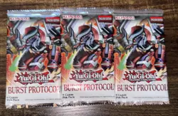 YuGiOh Burst Protocol 1st Edition Booster Pack Lot of 3 New English Konami 2020 - Image 1