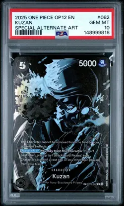 2025 ONE PIECE OP12 LEGACY OF THE MASTER OP10-082 KUZAN SP ALT ART PSA 10 GEM MT - Image 1