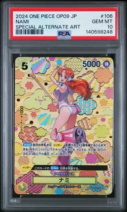 2024 ONE PIECE JAPANESE OP09-EMPERORS IN THE NEW WORLD #106 NAMI PSA 10 - Image 1
