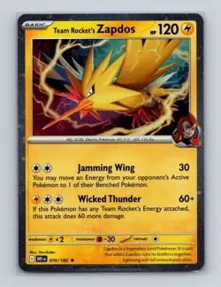 Team Rocket's Zapdos 070 Pokemon Destined Rivals Cosmos Holo Promo Card NM+ (c) - Image 1