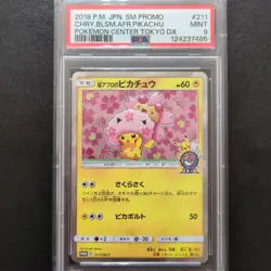Pokemon Card PSA9 Sakura Afro Pikachu Promo 211/SM-P - Image 1