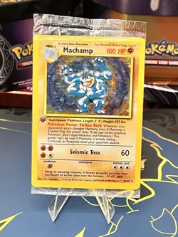 Factory Sealed, Pokemon TCG Machamp Holo Rare Card Base Set 8/102, 1st Edition - Image 2