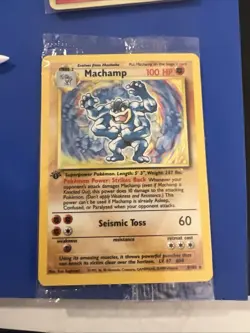 Factory Sealed, Pokemon TCG Machamp Holo Rare Card Base Set 8/102, 1st Edition - Image 3