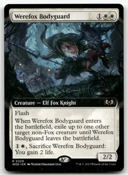 Werefox Bodyguard (Extended Art) #329 (NM) Wilds of Eldraine WOE Magic MTG - Image 1