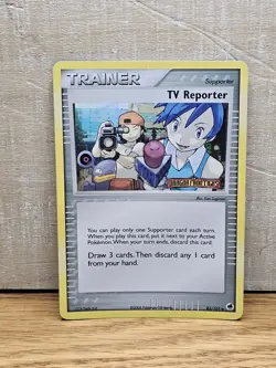TV Reporter 82/101 EX Dragon Frontiers Reverse Holo Stamped Pokemon Card TCG - Image 1