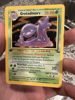 Pokemon TCG 1st Edition Muk Holo Rare Card 13/62 Fossil French LP/NM - Image 1