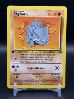 1st Edition Rhyhorn 61/64 Jungle Vintage 1999 Pokemon English NM - Image 1