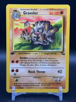 Graveler 37/62 Uncommon 1st edition Fossil Pokemon NM - Image 1