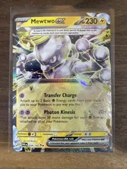 Pokemon Mewtwo EX TCG 058/182 S&V Paradox Rift Double Rare Tera Holo - Image 1