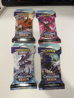 4 Packs of Pokemon Chilling Reign Sleeved Booster Packs - Image 1