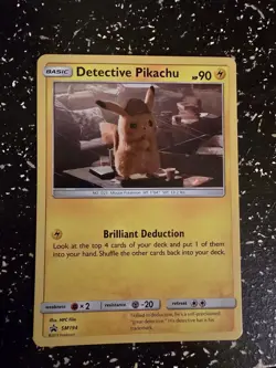 Pokemon Card Detective Pikachu Holo Promo SM194 - Image 1