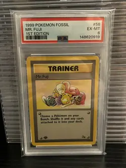 1999 Pokemon PSA 6 Fossil Mr. Fuji 1st Edition - Image 1