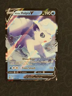 Pokemon TCG Alolan Vulpix V Sword & Shield - Silver Tempest 033/195 Holo... - Image 1