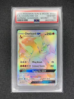 Pokemon Charizard GX 150/147 Secret Rare 2017 Burning Shadows PSA 10 GEM MINT - Image 1