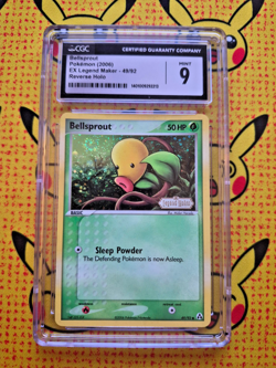 2006 Pokemon Bellsprout Legend Maker Stamped 49/92 Reverse Holo Swirl CGC 9 - Image 1