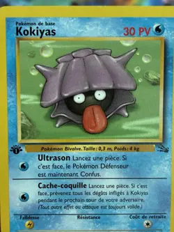 1st First Edition Shelder 54/62 Pokemon Card 1999 Fossil Set WOTC - Image 1