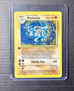 Pokemon TCG Machamp Holo Rare 1st Edition Base Set #8/102 NM MINT Condition - Image 1