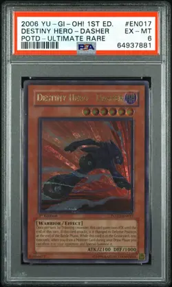 Yu-Gi-Oh! Destiny Hero Dasher Ultimate Rare 1st Edition PSA 6 - Image 1