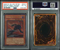 Yu-Gi-Oh! Destiny Hero Dasher Ultimate Rare 1st Edition PSA 6 - Image 3