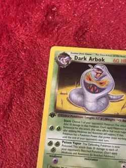 1st Edition Dark Arbok 19/82 Team Rocket Non Holo Pokemon Card nm- - Image 3