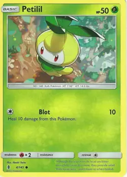 POKEMON CARD PETILIL 4/145 NO 548 BULB POKEMON TCG CCG - Image 1