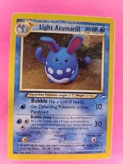 Light Azumarill Neo Destiny Holo Pokemon Card WOTC - Image 1