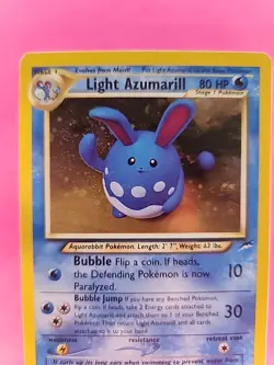 Light Azumarill Neo Destiny Holo Pokemon Card WOTC - Image 3