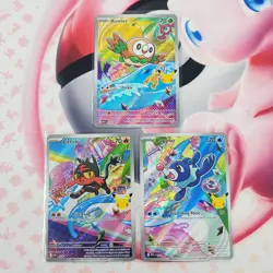 Rowlett 043 + Litten 044 + Popplio 045 - First Partner Pokemon Cards #L323 - Image 1
