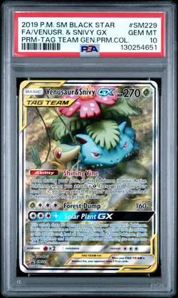 POKEMON SM BLACK STAR PROMO VENUSAUR & SNIVY GX SM229 PSA 10 GEM MINT #130254651 - Image 1