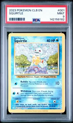 PSA 9 MINT Squirtle 001/034 CLB Holo Pokemon English Classic Collection 2023 - Image 1