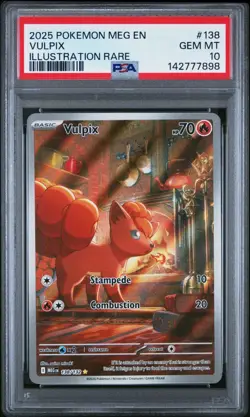 PSA 10 VULPIX 138/132 ILLUSTRATION RARE MEGA EVOLUTION POKEMON 🔥 - Image 1