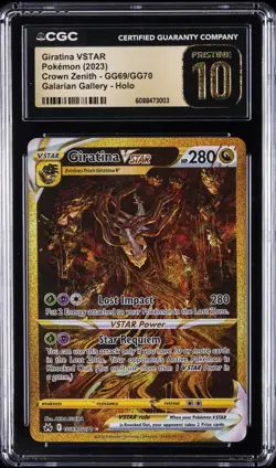 Giratina VStar GG69/GG70 CGC 10 Pristine Crown Zenith 2023 Pokemon Gold VStar - Image 1