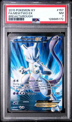 2015 POKEMON XY BREAKTHROUGH MEWTWO EX #157 FULL ART PSA 7 NM #128885172 - Image 1