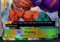 One Piece CCG Franky (107) 500 Years in the Future OP07 Alternate Art - Image 2