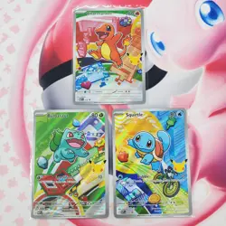 Charmander 038 + Squirtle 039 + Bulbasaur 037 - First Partner Pokemon Cards L325 - Image 1