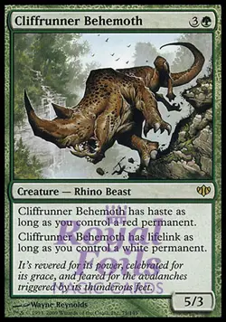 Cliffrunner Behemoth 1x FOIL CON MTG Conflux Rare MINT green - Image 1
