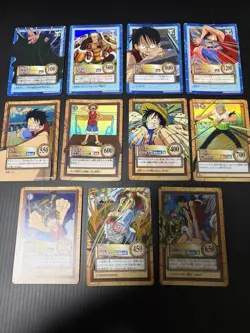 BANDAI One Piece Hyper Battle LUFFY HOLO FOIL CARD VINTAGE ×11 - Image 1