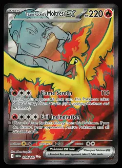 Team Rocket's Moltres ex 208/182 Ultra Rare Destined Rivals Pokemon Card - Image 1