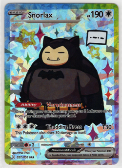 Pokemon Cracked Ice Holo - Rainbow Boarder * Fan Art * SNORLAX - Image 1
