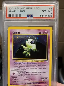 Pokemon Celebi Double Holo Neo Revelation 3/64 PSA 8 - Image 1