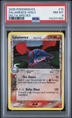 Salamence (Delta Species) 14/113 Pokemon Holo Graded PSA 8 - Image 1