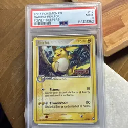 Pokemon Raichu 12/108 Power Keepers Reverse Foil Holo Rare 2007 PSA 9 - Image 1