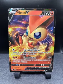 Pokemon TCG Victini V 025/202 Swsh01 Sword & Shield Holo Rare Near Mint - Image 1