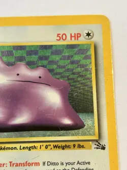 Ditto 3/62 Fossil Unlimited Holo Rare Heavily Played Pokemon Card - Image 4