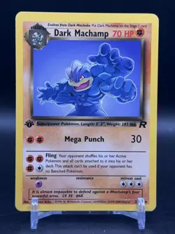 Dark Machamp 27/82 Rare Team Rocket Pokemon 1st Edition LP - Image 1