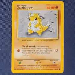 Sandshrew 62/102 - Base Set - Common Vintage WOTC Pokemon Card - LP+ - Image 1
