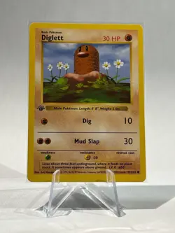 Pokemon Diglett 47/102 1st Edition Shadowless Base Set-LP - Image 1