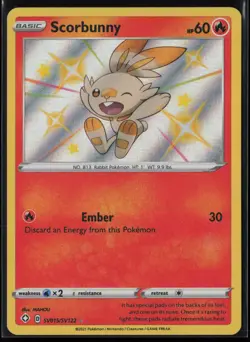 Scorbunny SV015/SV122 Pokemon Shining Fates Shiny Vault Shiny Rare Near Mint - Image 1