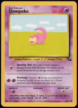 Slowpoke 55/62 MP Fossil Common Unlimited Pokemon - Image 1